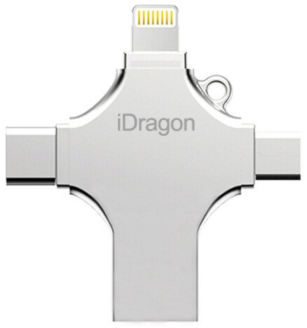 Stick USB-C 128GB iUni iDragon 4 in 1 Lightning, MicroUSB, Type-C, USB, Smartphone iOS si Android