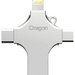 Stick USB-C 64GB iUni iDragon 4 in 1 Lightning, MicroUSB, Type-C, USB, Smartphone iOS si Android
